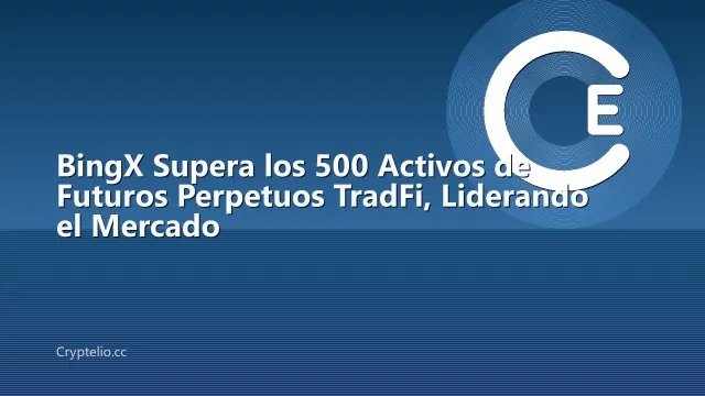 BingX Supera los 500 Activos de Futuros Perpetuos TradFi, Liderando el Mercado
