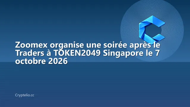 Zoomex organise une soirée après le Traders à TOKEN2049 Singapore le 7 octobre 2026