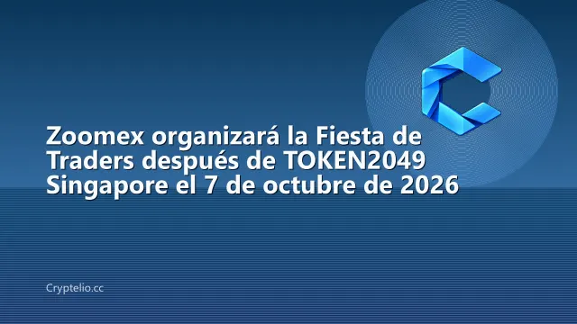 Zoomex organizará la Fiesta de Traders después de TOKEN2049 Singapore el 7 de octubre de 2026