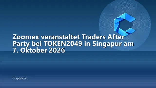 Zoomex veranstaltet Traders After Party bei TOKEN2049 in Singapur am 7. Oktober 2026
